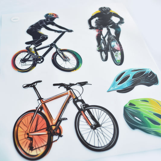 ArtStickly Iron-On Patches, Cyclist Set, DIN A4 | Decorate T-shirts, hoodies, jeans | Large and small patches for children and adults