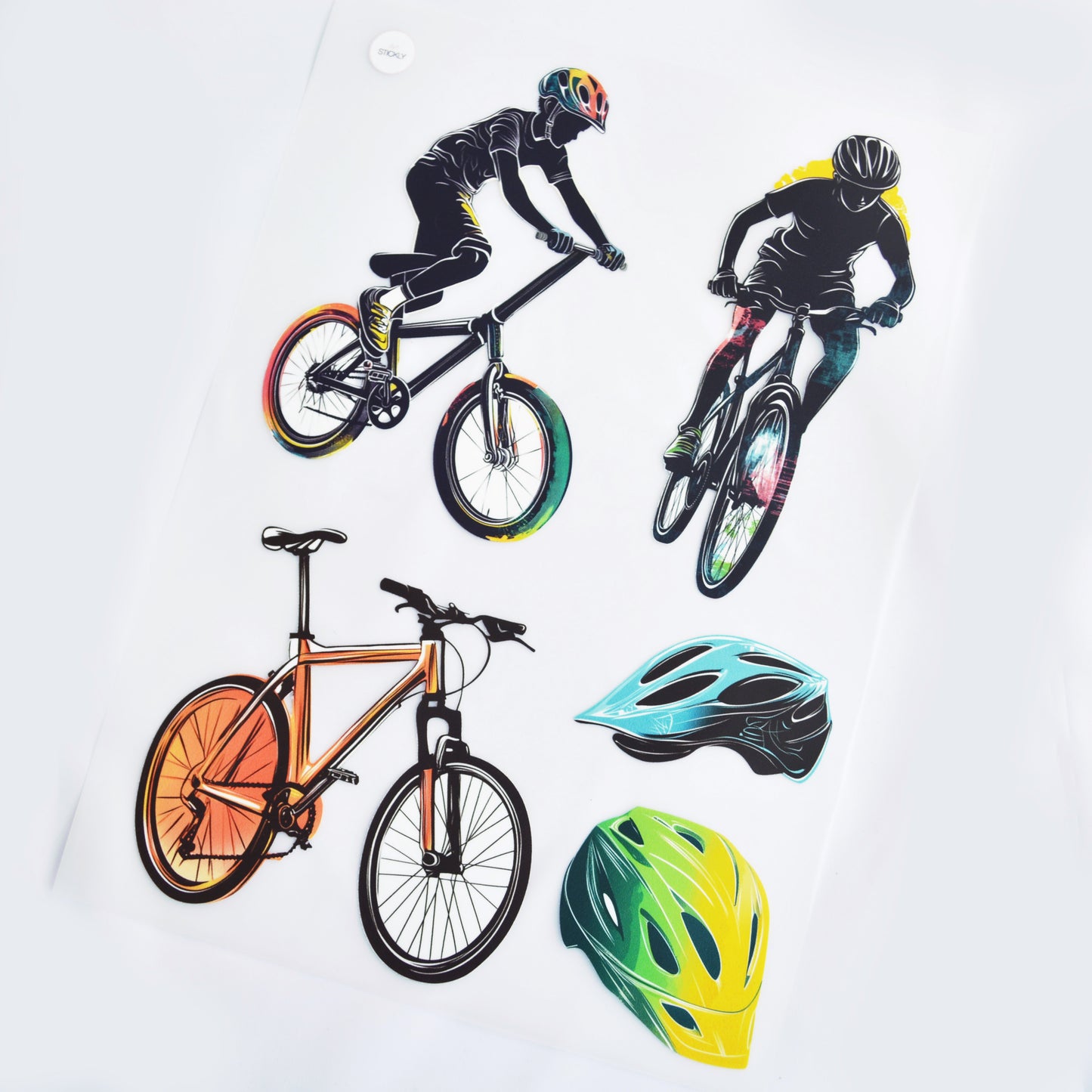 ArtStickly Iron-On Patches, Cyclist Set, DIN A4 | Decorate T-shirts, hoodies, jeans | Large and small patches for children and adults