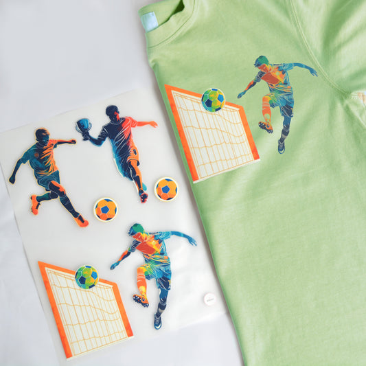 Artstickly Bügelbilder Fußball Tor A4-Set für Kinder, Jungs, Mädchen