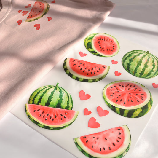 ArtStickly Bügelbilder Wassermelonen A4-Set für Kinder, Erwachsene