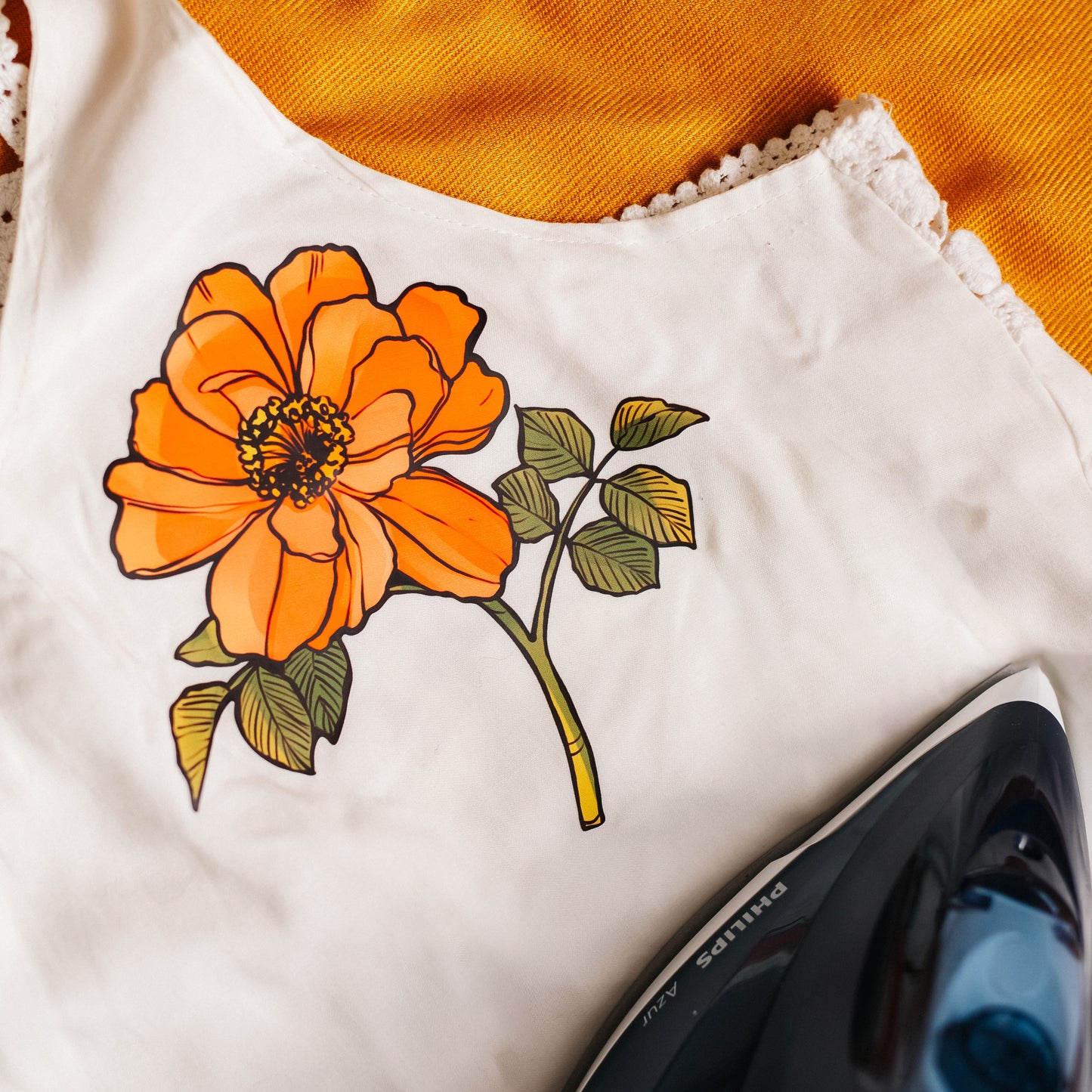 ArtStickly Iron-On Patches Flower Set, DIN A4 for Ironing | Decoration of T-shirts, hoodies, jeans | Patches large and small for children and adults