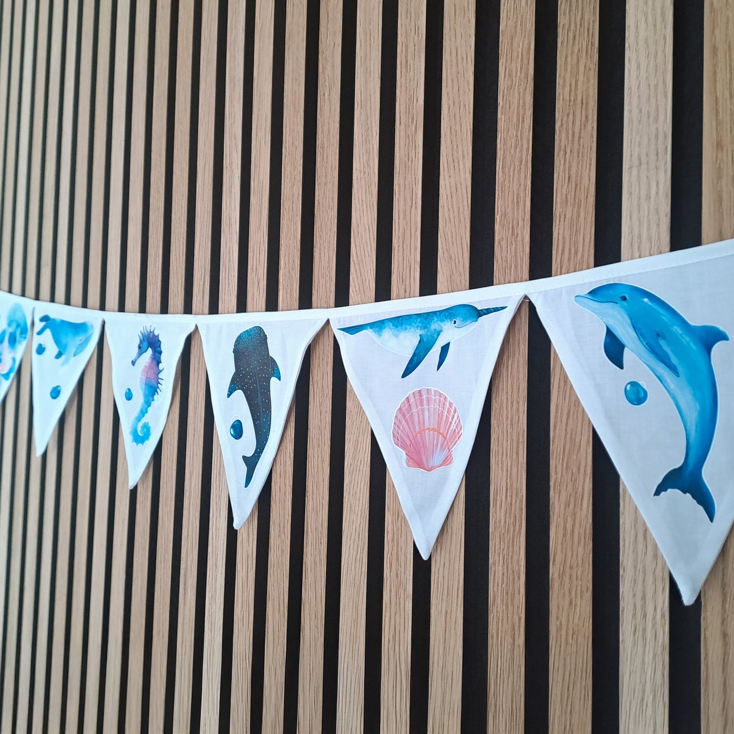 Artstickly cotton bunting with nautical design, 3m fabric garland | Nursery, baby room decoration | Gift idea for babies, children, newborns