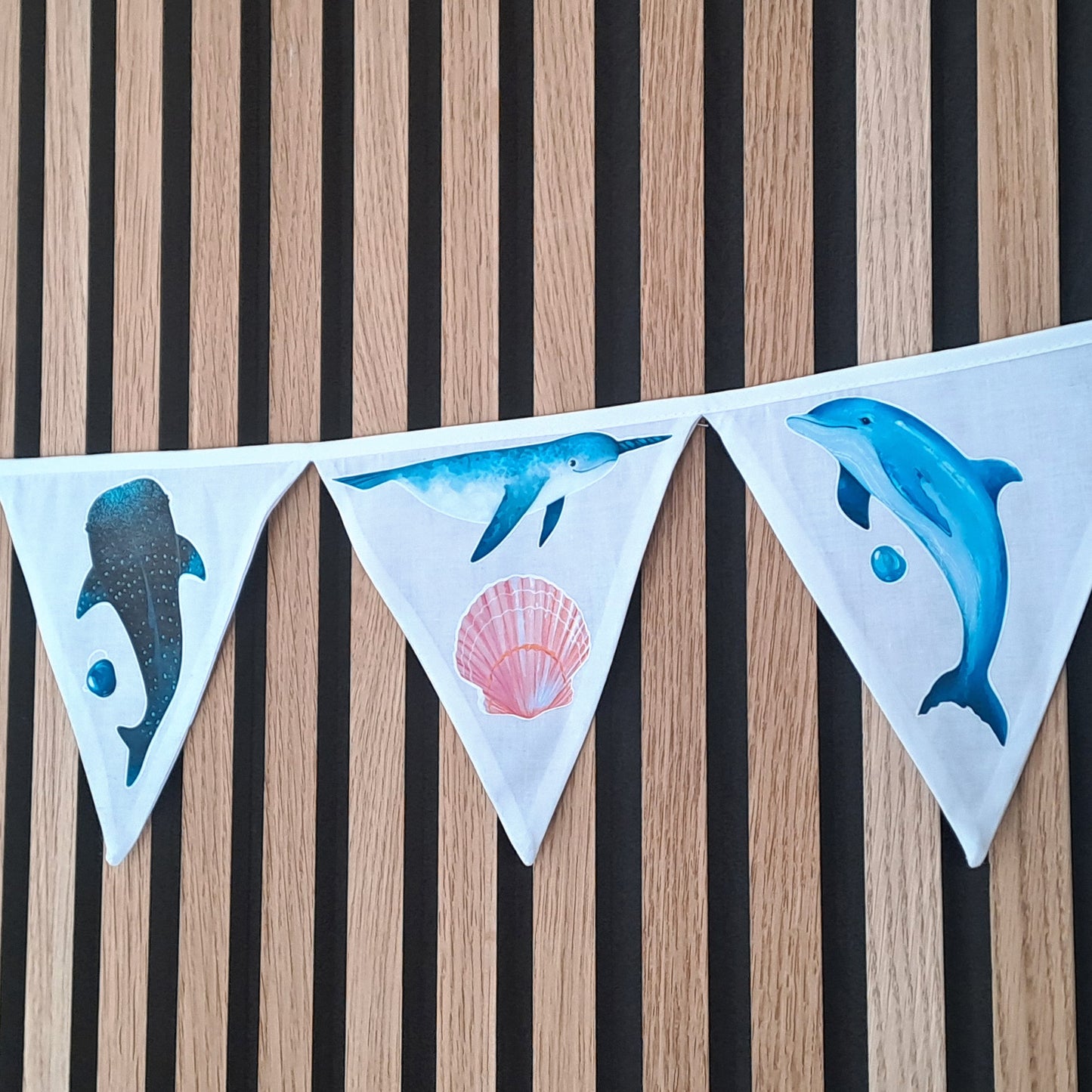 Artstickly cotton bunting with nautical design, 3m fabric garland | Nursery, baby room decoration | Gift idea for babies, children, newborns
