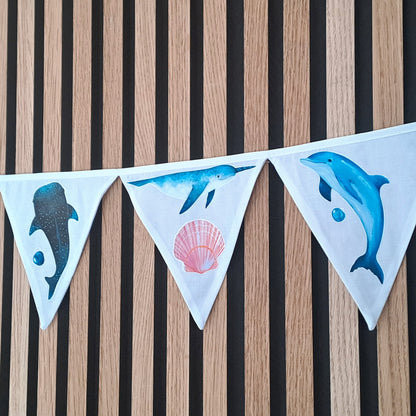 Artstickly cotton bunting with nautical design, 3m fabric garland | Nursery, baby room decoration | Gift idea for babies, children, newborns