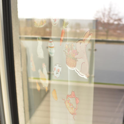 Artstickly Fensterbilder Ostern A4-Set mit Hühnern, Küken, Osterhasen, Ostereiern