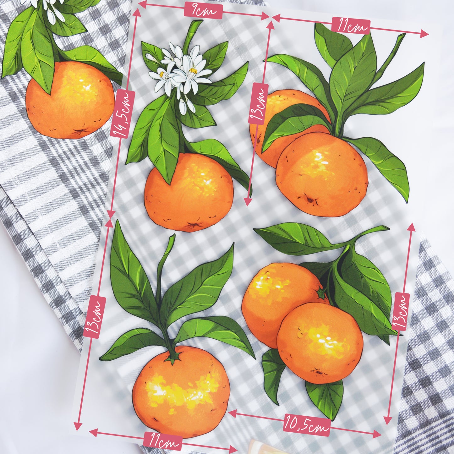 ArtStickly Bügelbilder Orangen A4-Set für Kinder, Erwachsene