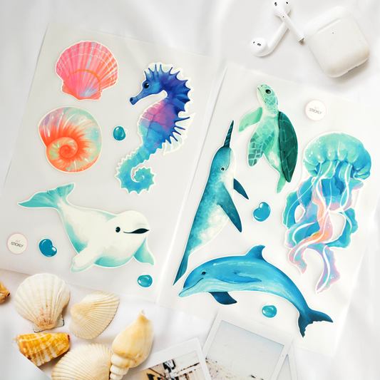 Artstickly Bügelbilder Meerestiere A5-Set, 2 Bögen für Kinder Babys