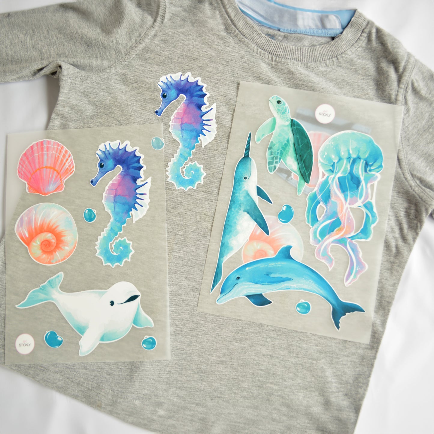 Artstickly Bügelbilder Meerestiere A5-Set, 2 Bögen für Kinder Babys