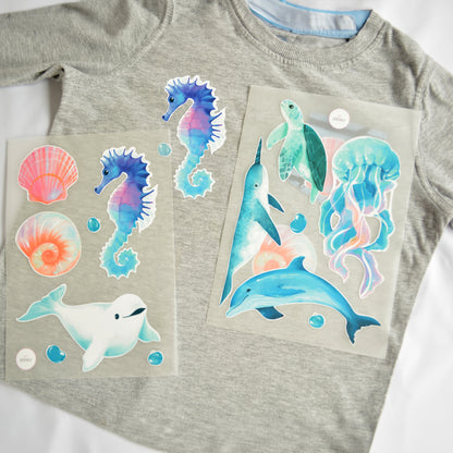 Artstickly Bügelbilder Meerestiere A5-Set, 2 Bögen für Kinder Babys
