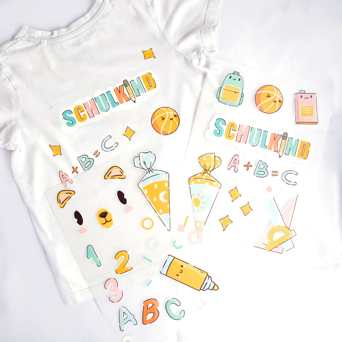 ArtStickly Bügelbilder Schulkind A4-Set für Kinder, Jungs, Mädchen