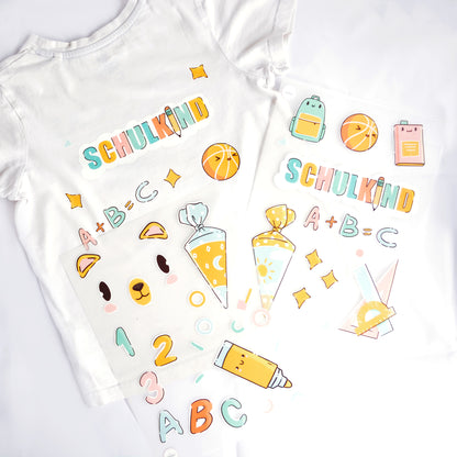 ArtStickly Bügelbilder Schulkind A4-Set für Kinder, Jungs, Mädchen