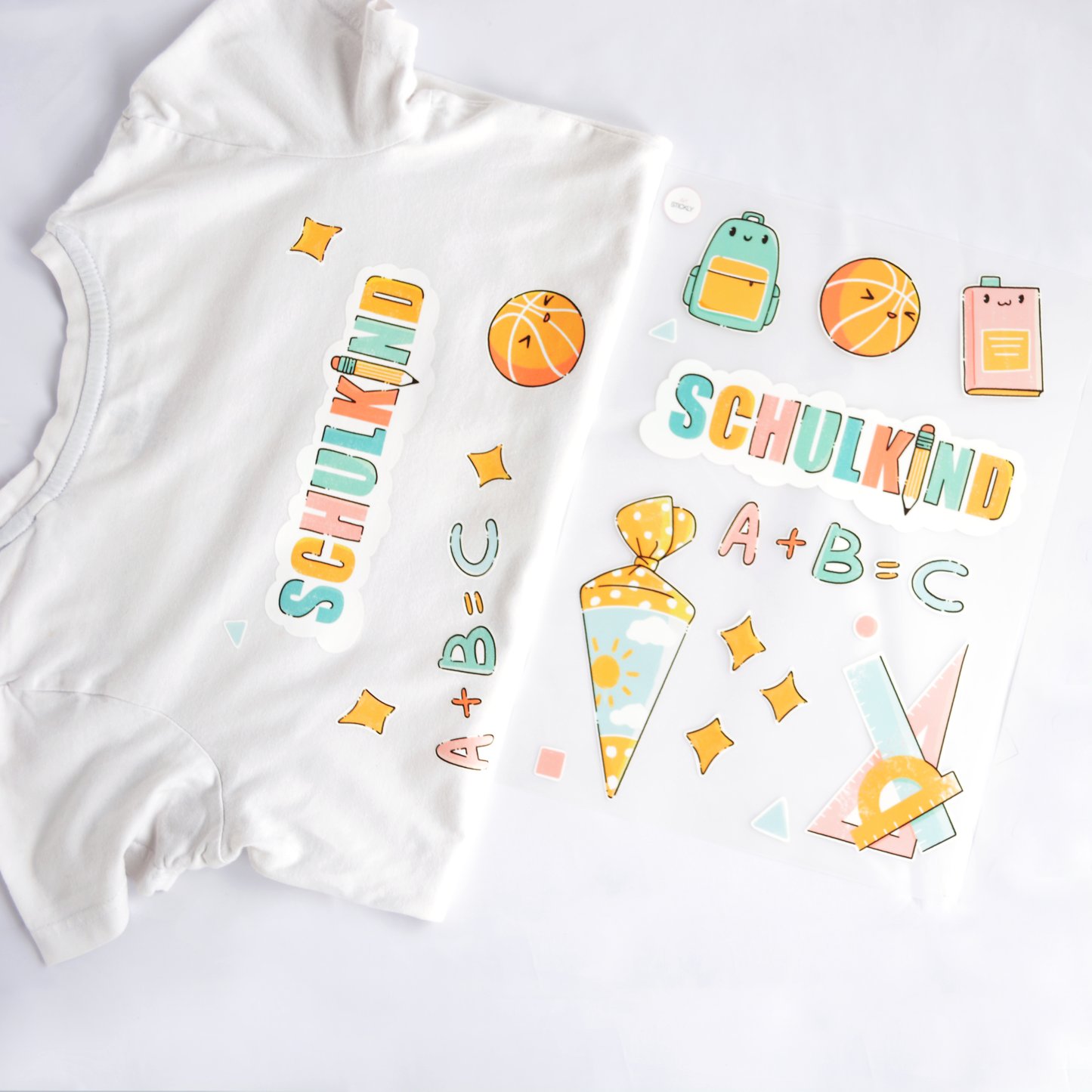ArtStickly Bügelbilder Schulkind A4-Set für Kinder, Jungs, Mädchen