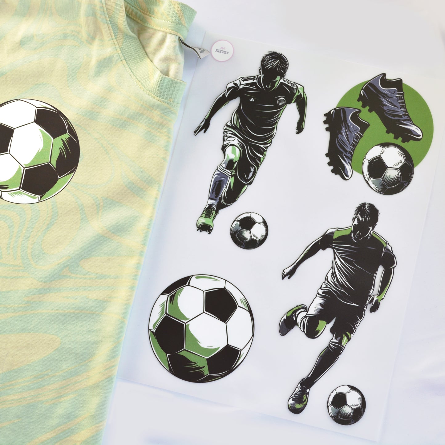 Artstickly Bügelbilder Fußball A4-Set für Kinder, Jungs, Mädchen