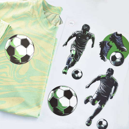 Artstickly Bügelbilder Fußball A4-Set für Kinder, Jungs, Mädchen