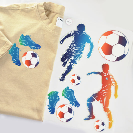 ArtStickly Bügelbilder Fußball A4-Set für Jungs, Kinder, Erwachsene