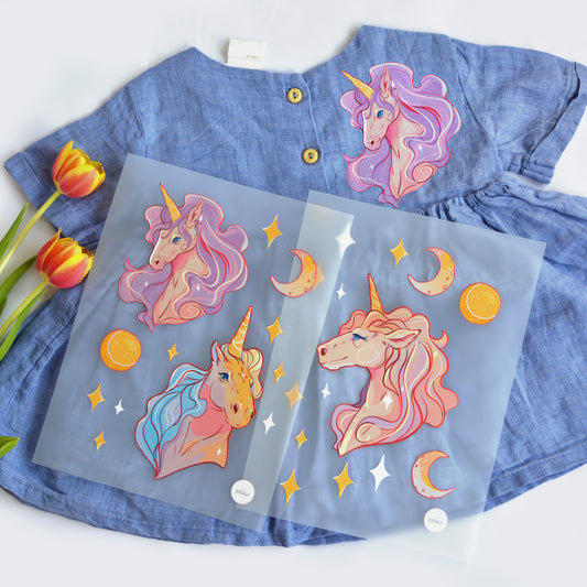 Artstickly Bügelbilder Einhorn A5-Set, 2 Bögen für Kinder, Babys
