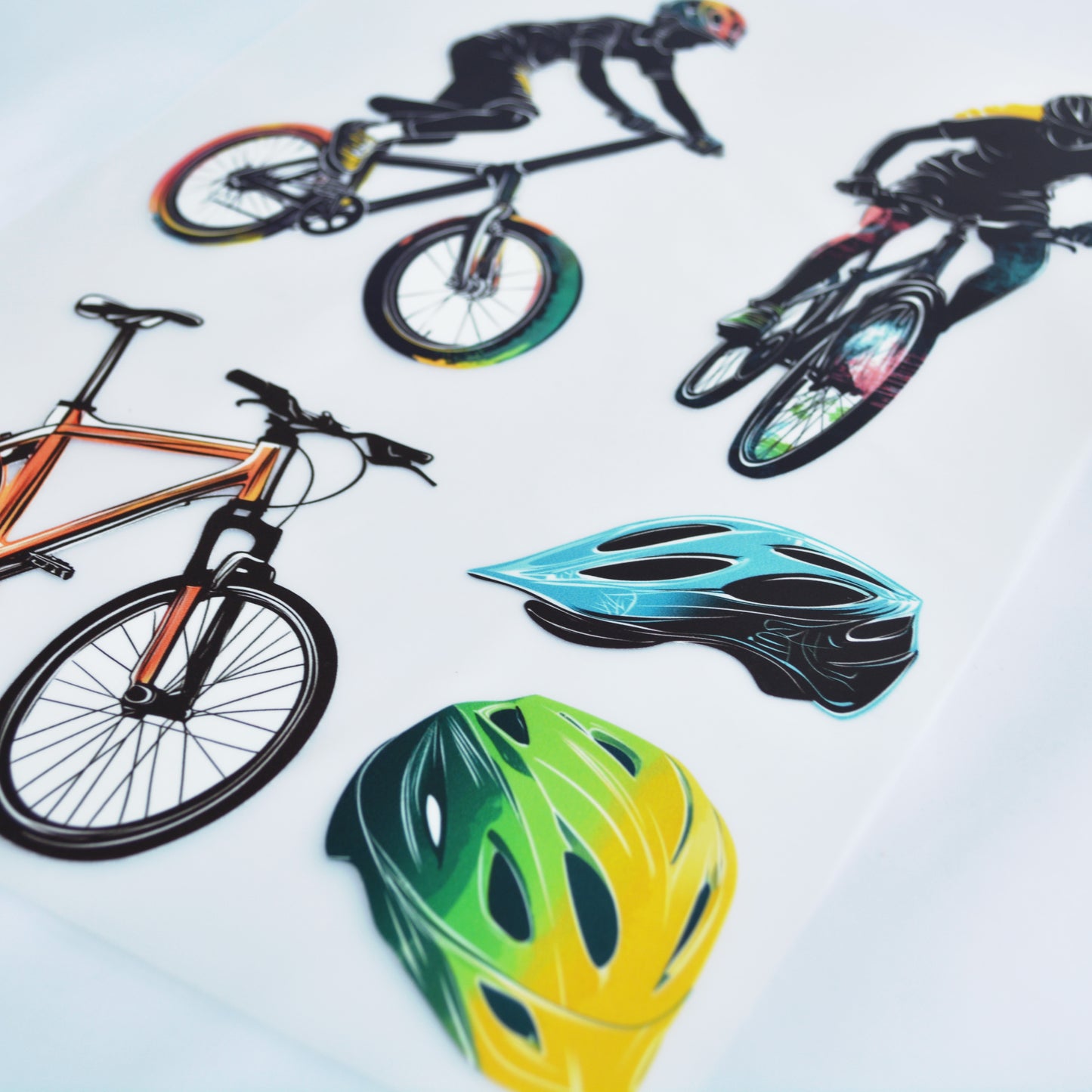 ArtStickly Bügelbilder Fahrradfahrer A4-Set für Jungs, Mädchen, Kinder, Erwachsene