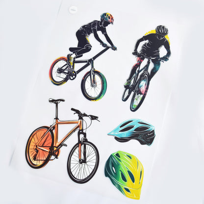 ArtStickly Bügelbilder Fahrradfahrer A4-Set für Jungs, Mädchen, Kinder, Erwachsene