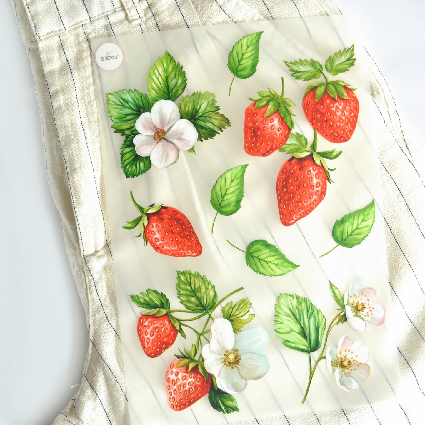 ArtStickly Bügelbilder Erdbeeren A4-Set für Kinder, Erwachsene