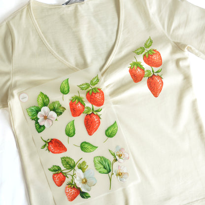 ArtStickly Bügelbilder Erdbeeren A4-Set für Kinder, Erwachsene