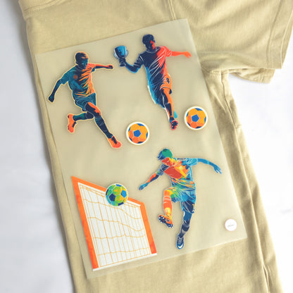 Artstickly Bügelbilder Fußball Tor A4-Set für Kinder, Jungs, Mädchen