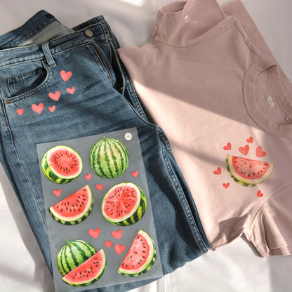 ArtStickly Bügelbilder Wassermelonen A4-Set für Kinder, Erwachsene