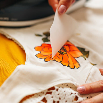 ArtStickly Iron-On Patches Flower Set, DIN A4 for Ironing | Decoration of T-shirts, hoodies, jeans | Patches large and small for children and adults