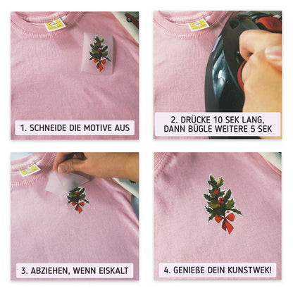 Artstickly Bügelbilder Weihnachten A5-Set, 2 Bögen für Kinder, Familie