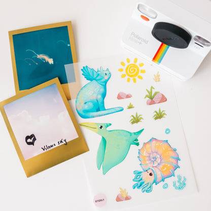 Artstickly Bügelbilder Dino A5-Set für Textilien, 2 Bögen für Kinder Babys