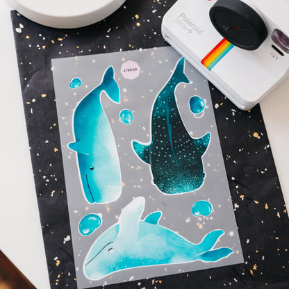 Artstickly Bügelbilder Wale A5-Set, 2 Bögen für Kinder Babys