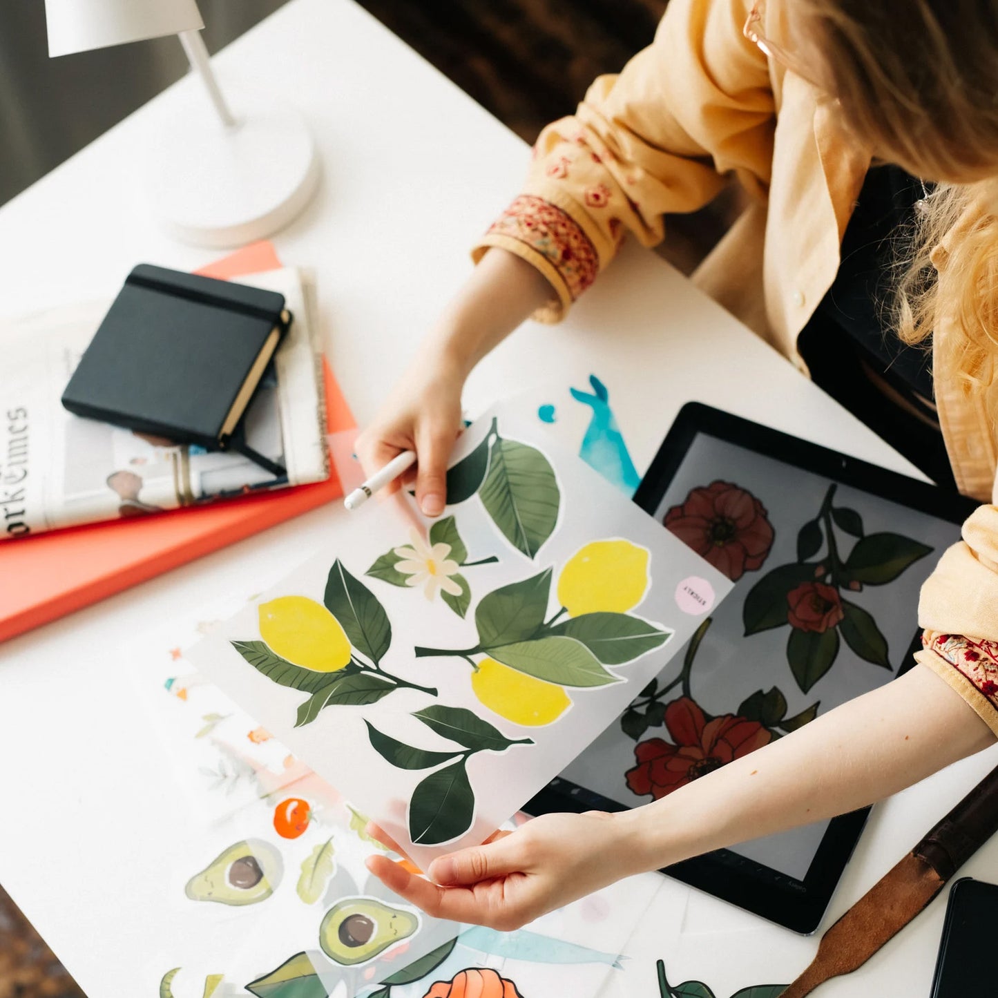 ArtStickly Bügelbilder Zitronen A4-Set für Kinder, Erwachsene