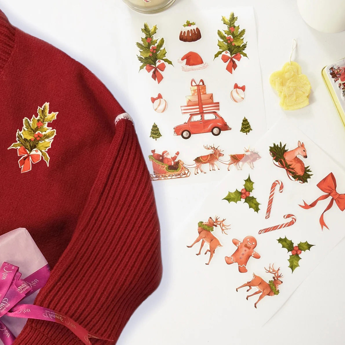 Artstickly Bügelbilder Weihnachten A5-Set, 2 Bögen für Kinder, Familie