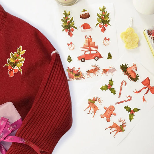 Artstickly Bügelbilder Weihnachten A5-Set, 2 Bögen für Kinder, Familie