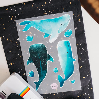 Artstickly Bügelbilder Wale A5-Set, 2 Bögen für Kinder Babys