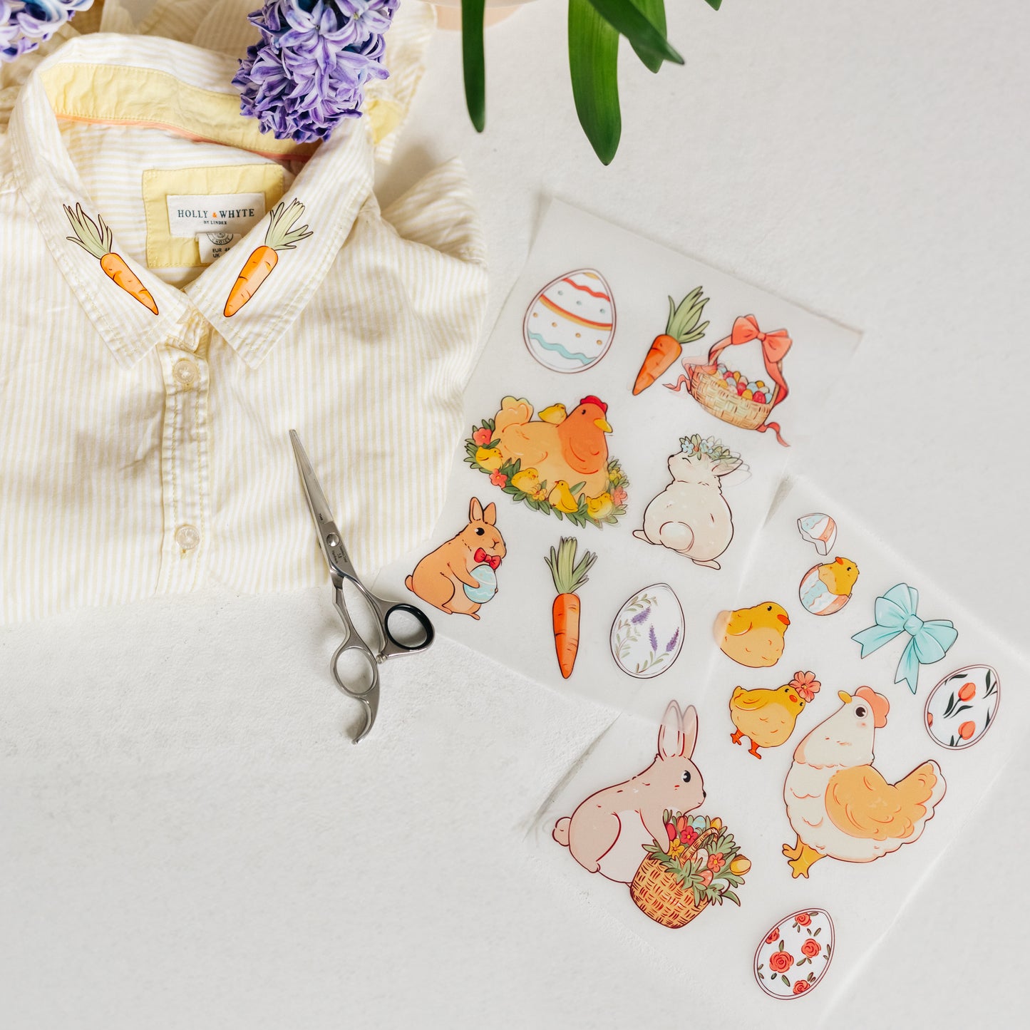 Artstickly Bügelbilder frohe Ostern, Osterhase, Ostereier, Hühner A5-Set, 2 Bögen für Kinder, Babys