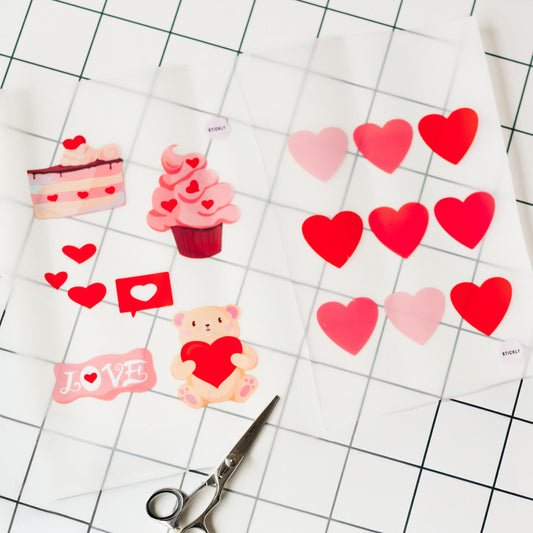 Artstickly Bügelbilder Herzen A5-Set, 2 Bögen für Kinder, Babys
