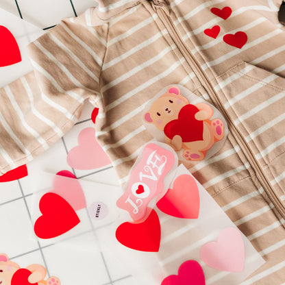 Artstickly Bügelbilder Herzen A5-Set, 2 Bögen für Kinder, Babys