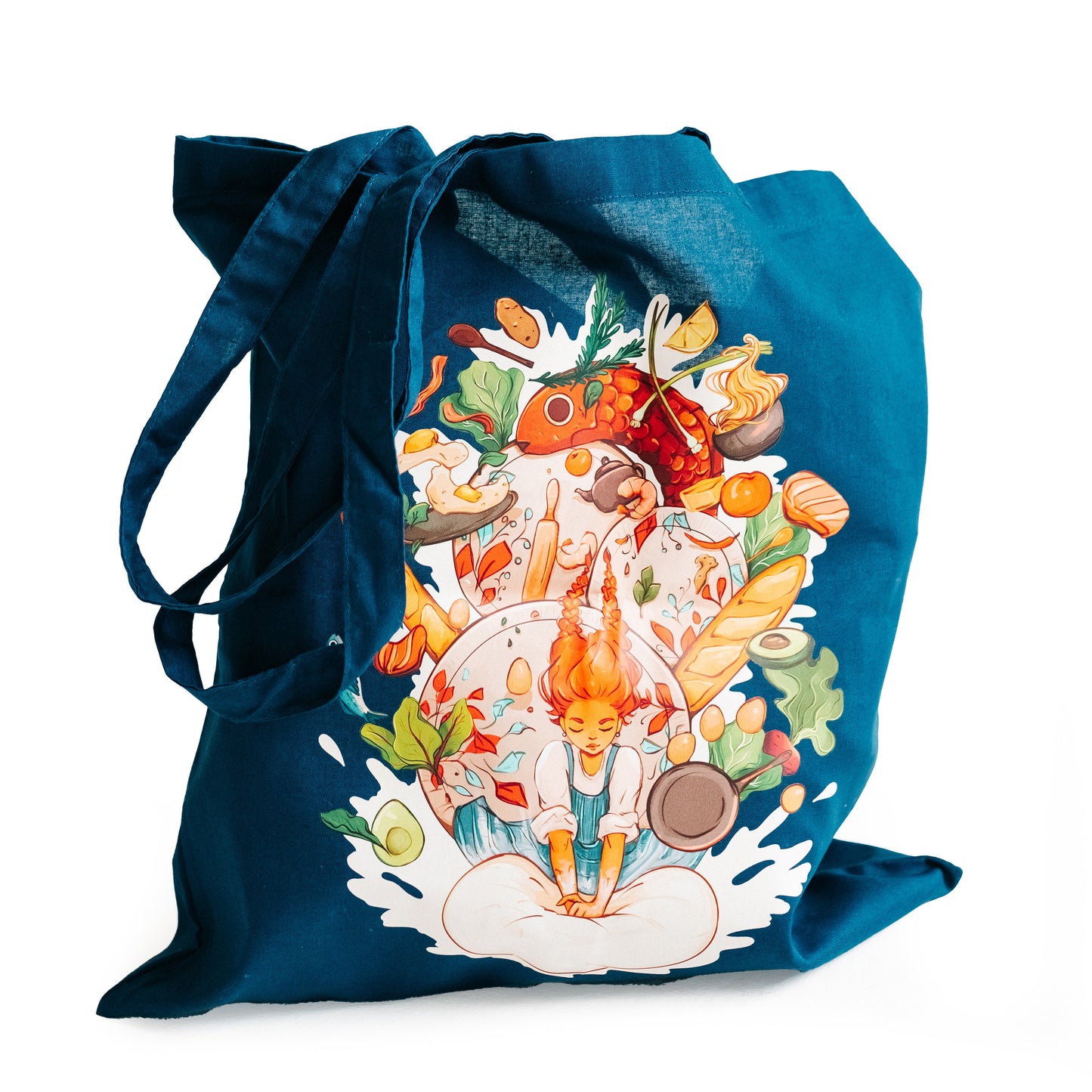 Artstickly Canvas Tasche, Beutel aus Baumwolle Kochspaß in schwarz oder blau