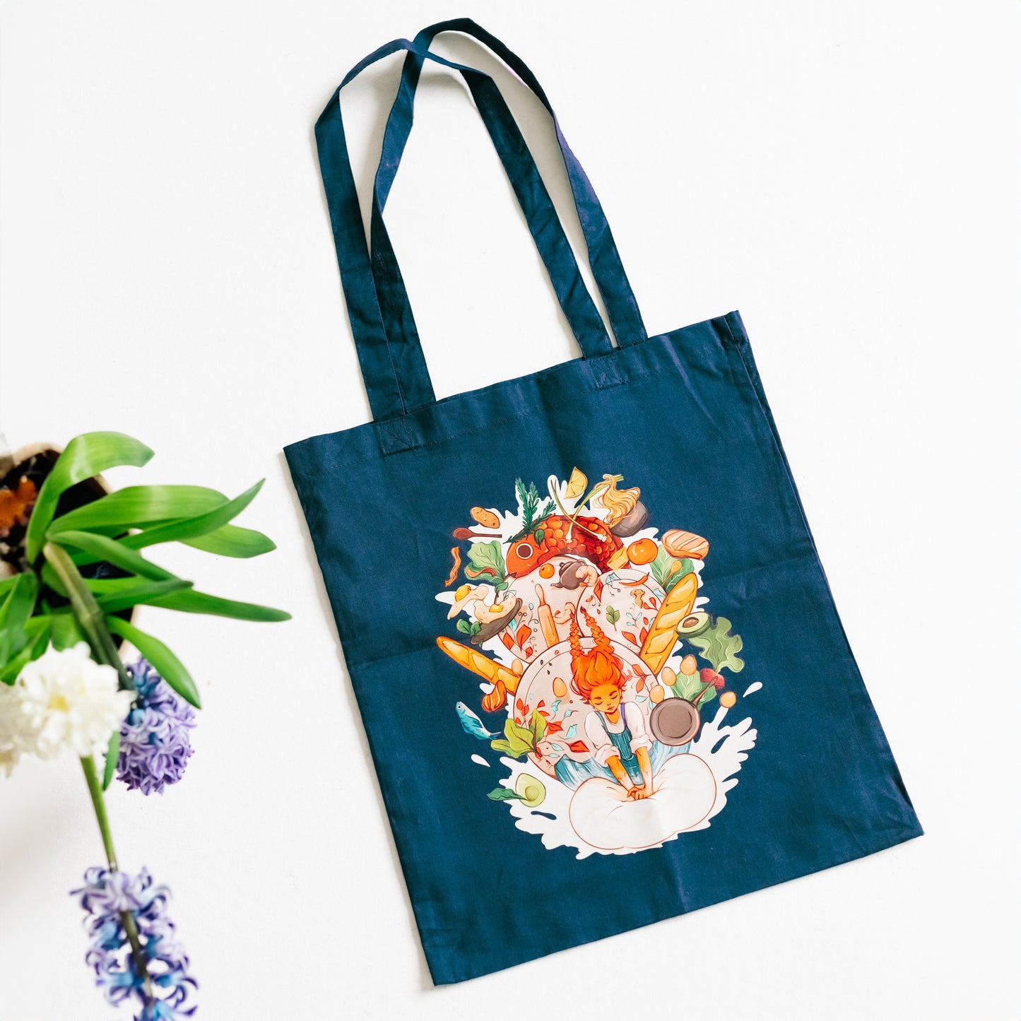 Artstickly Canvas Tasche, Beutel aus Baumwolle Kochspaß in schwarz oder blau