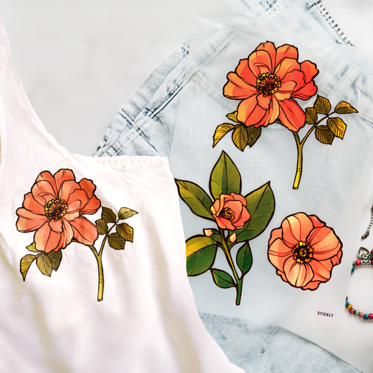 ArtStickly Bügelbilder Blumen A4-Set für Kinder, Erwachsene