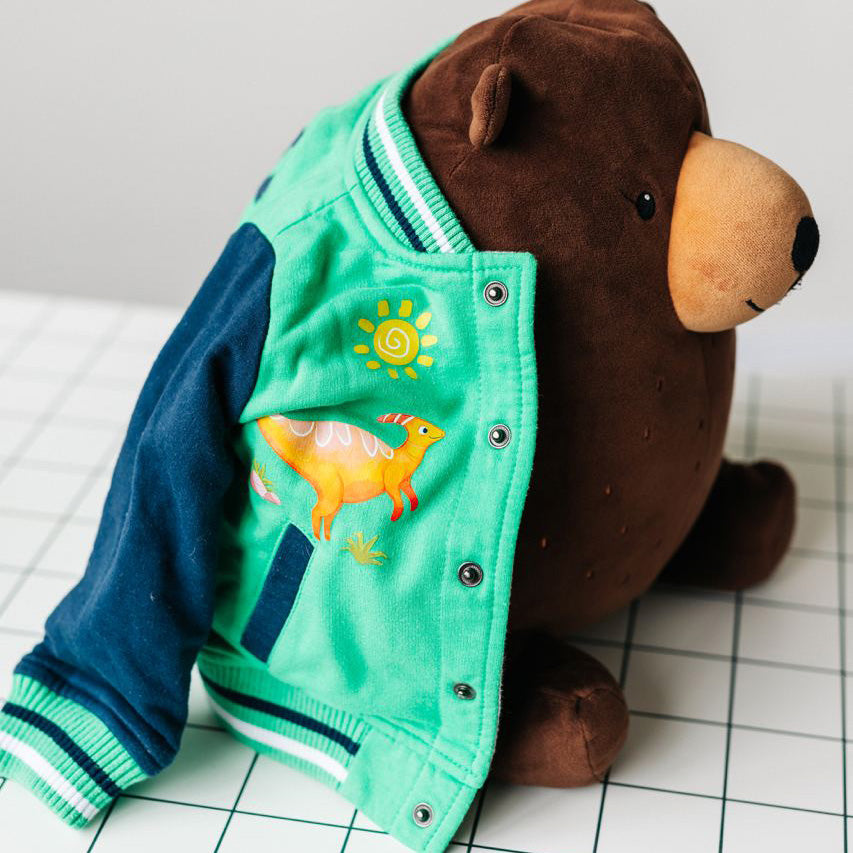 Artstickly Bügelbilder Dino A5-Set für Textilien, 2 Bögen für Kinder Babys